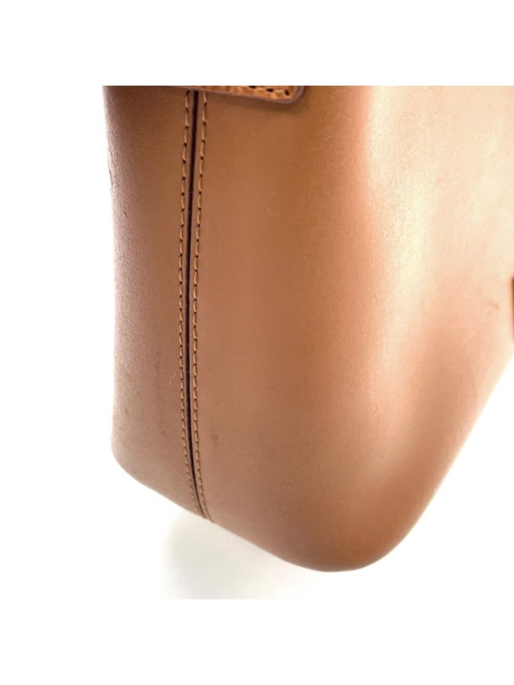 Celine Logo Plate Leather Brown Shoulder Bag Gold - Picture 7 of 15